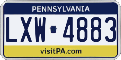 PA license plate LXW4883