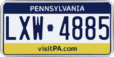 PA license plate LXW4885