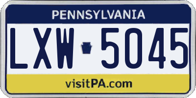 PA license plate LXW5045