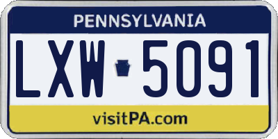 PA license plate LXW5091