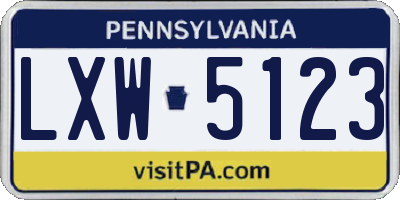 PA license plate LXW5123