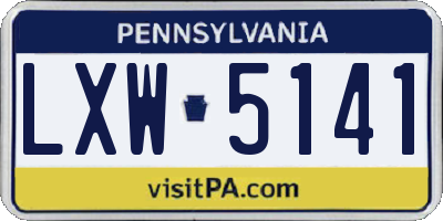 PA license plate LXW5141