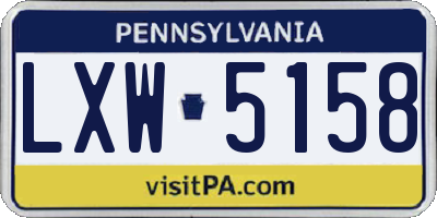 PA license plate LXW5158