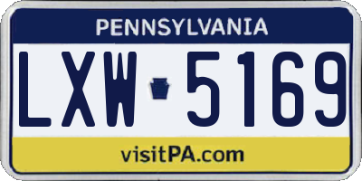 PA license plate LXW5169