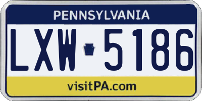PA license plate LXW5186