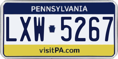 PA license plate LXW5267
