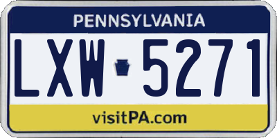 PA license plate LXW5271
