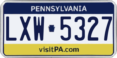 PA license plate LXW5327