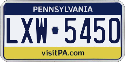 PA license plate LXW5450