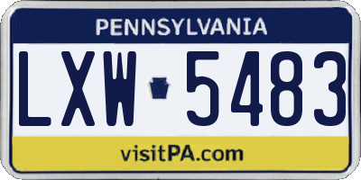 PA license plate LXW5483
