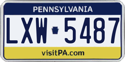 PA license plate LXW5487