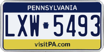 PA license plate LXW5493