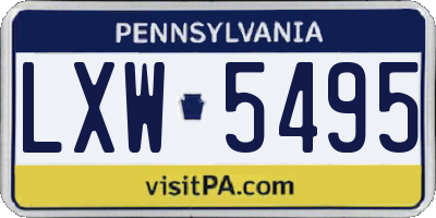 PA license plate LXW5495