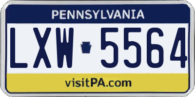 PA license plate LXW5564