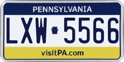 PA license plate LXW5566