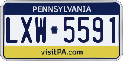 PA license plate LXW5591
