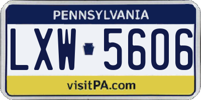PA license plate LXW5606