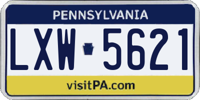 PA license plate LXW5621