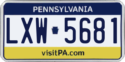 PA license plate LXW5681