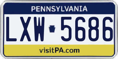 PA license plate LXW5686