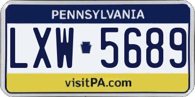 PA license plate LXW5689