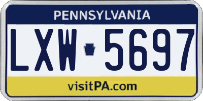 PA license plate LXW5697