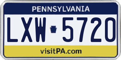PA license plate LXW5720