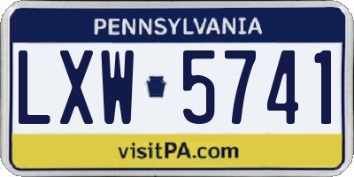 PA license plate LXW5741