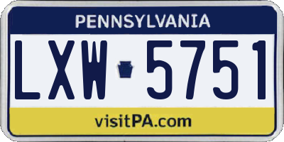 PA license plate LXW5751