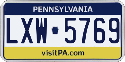PA license plate LXW5769
