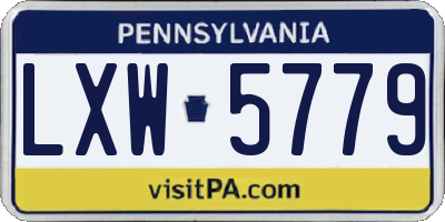 PA license plate LXW5779