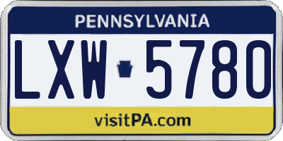 PA license plate LXW5780