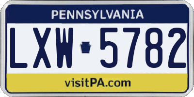PA license plate LXW5782