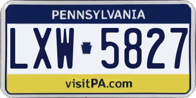 PA license plate LXW5827