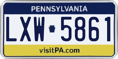 PA license plate LXW5861