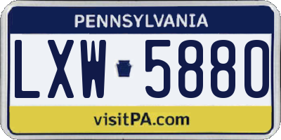PA license plate LXW5880