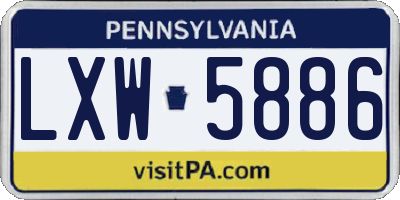 PA license plate LXW5886