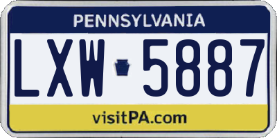 PA license plate LXW5887
