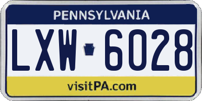 PA license plate LXW6028
