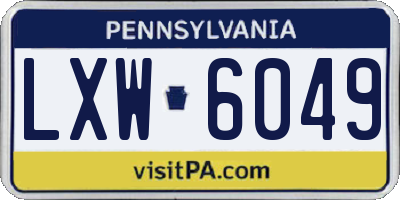 PA license plate LXW6049