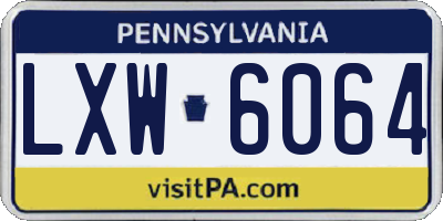 PA license plate LXW6064