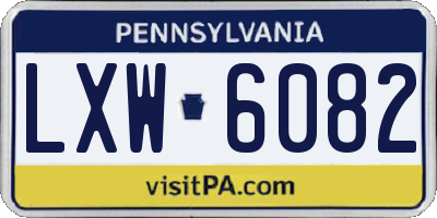 PA license plate LXW6082