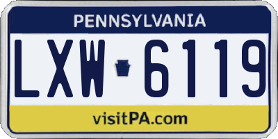 PA license plate LXW6119