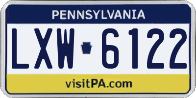 PA license plate LXW6122