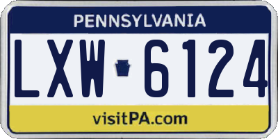 PA license plate LXW6124
