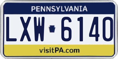 PA license plate LXW6140