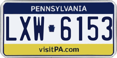 PA license plate LXW6153