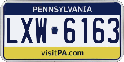 PA license plate LXW6163