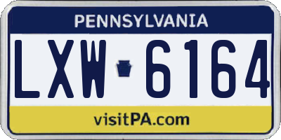 PA license plate LXW6164
