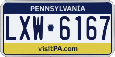 PA license plate LXW6167